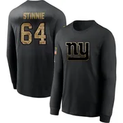 Men's Aaron Stinnie New York Giants Black 2020 Salute To Service Sideline Performance Long Sleeve T-Shirt