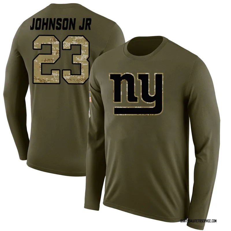 Men's Anthony Johnson Jr. New York Giants Legend Olive Salute to Service Sideline Long Sleeve T-Shirt