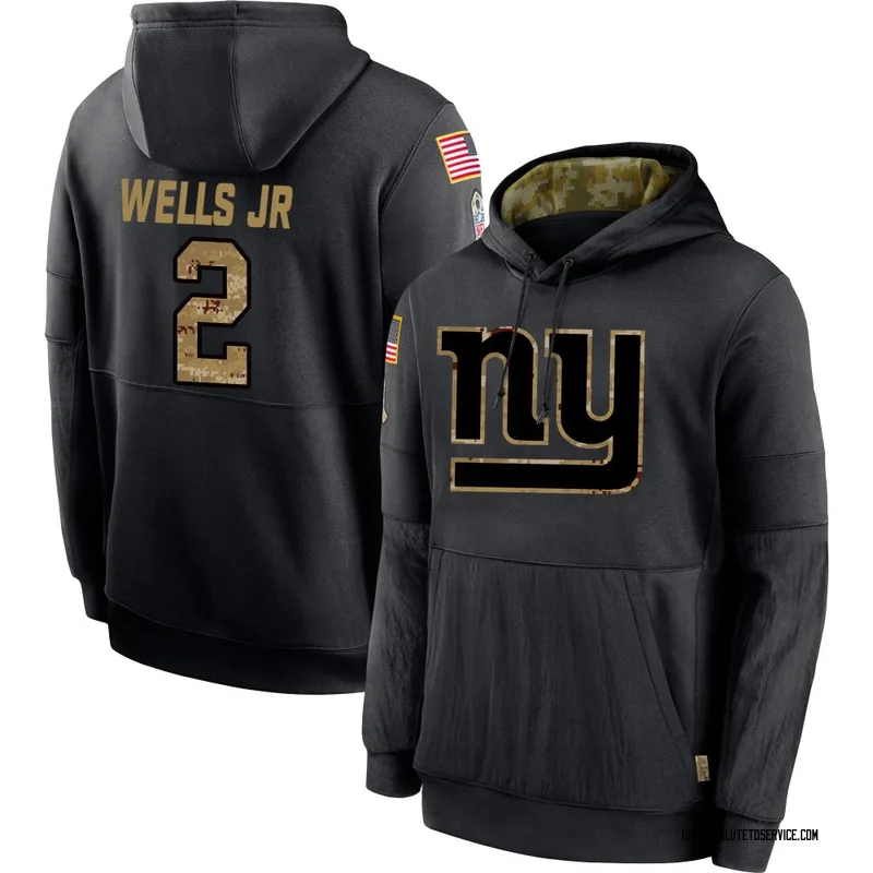 Men's Antwane Wells Jr. New York Giants Black 2020 Salute to Service Sideline Performance Pullover Hoodie