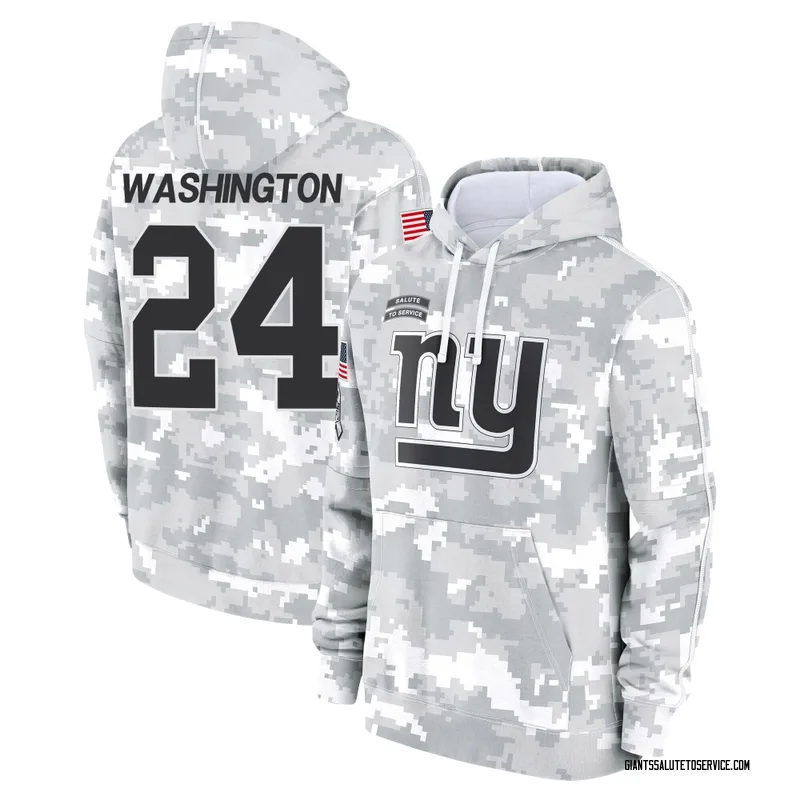Men's Ar'Darius Washington New York Giants Camo Arctic 2024 Salute to Service Club Fleece Pullover Hoodie