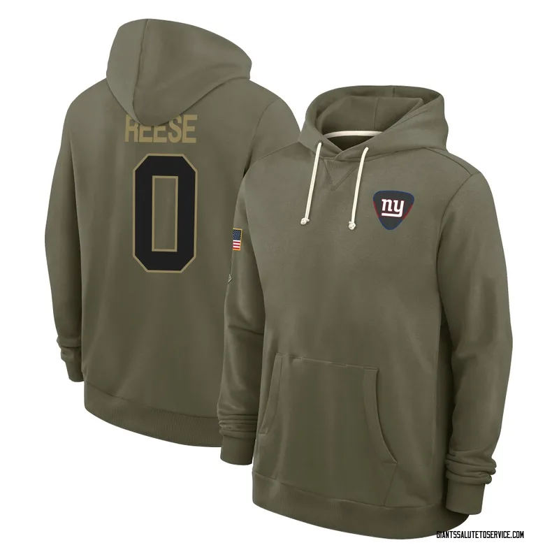 Men's Arvell Reese New York Giants Olive 2025 Salute to Service Hoodie