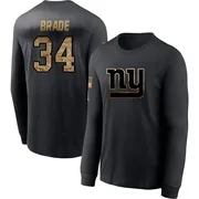 Men's Beau Brade New York Giants Black 2020 Salute To Service Sideline Performance Long Sleeve T-Shirt
