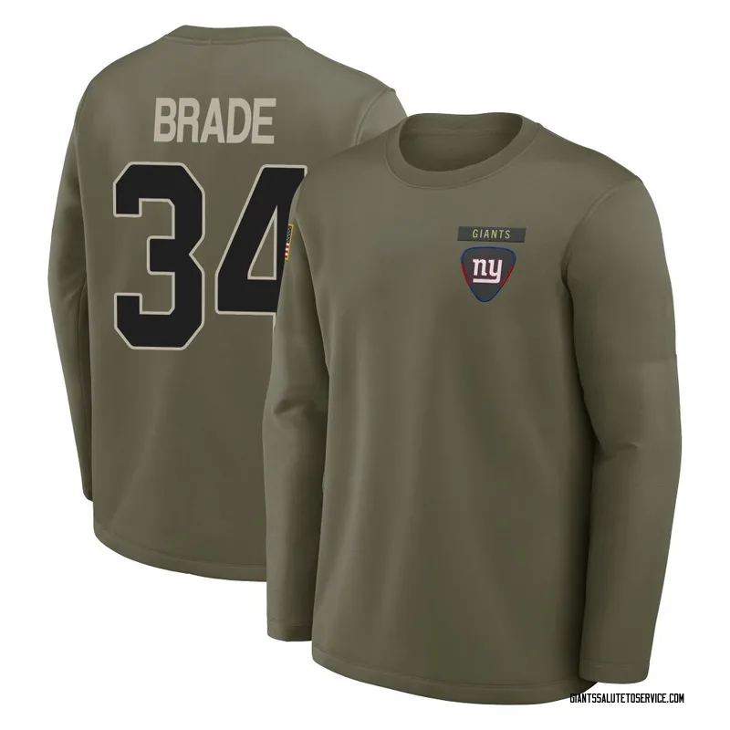 Men's Beau Brade New York Giants Olive 2025 Salute to Service Sideline Coaches Long Sleeve T-Shirt