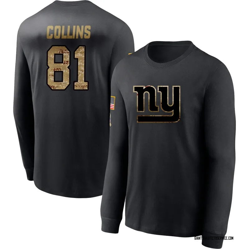 Men's Beaux Collins New York Giants Black 2020 Salute To Service Sideline Performance Long Sleeve T-Shirt
