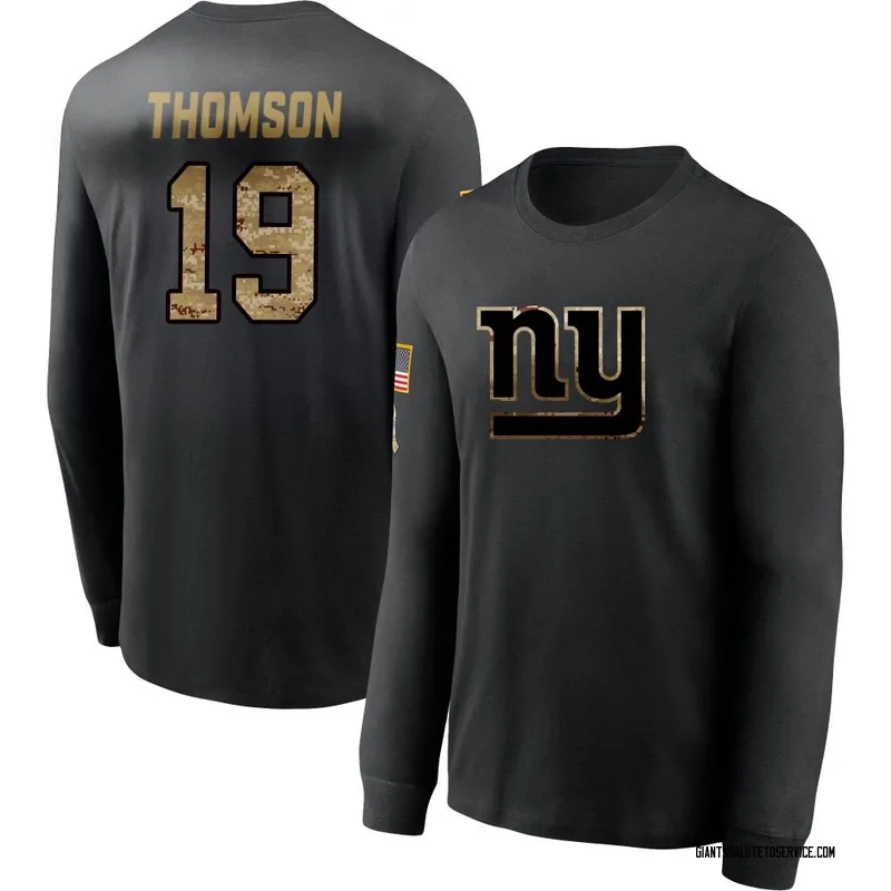 Men's Bobby Thomson New York Giants Black 2020 Salute To Service Sideline Performance Long Sleeve T-Shirt
