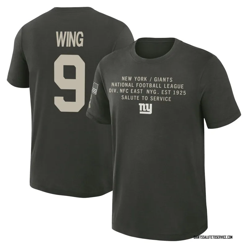 Men's Brad Wing New York Giants Green Dark/ 2025 Salute to Service Sideline Slub T-Shirt