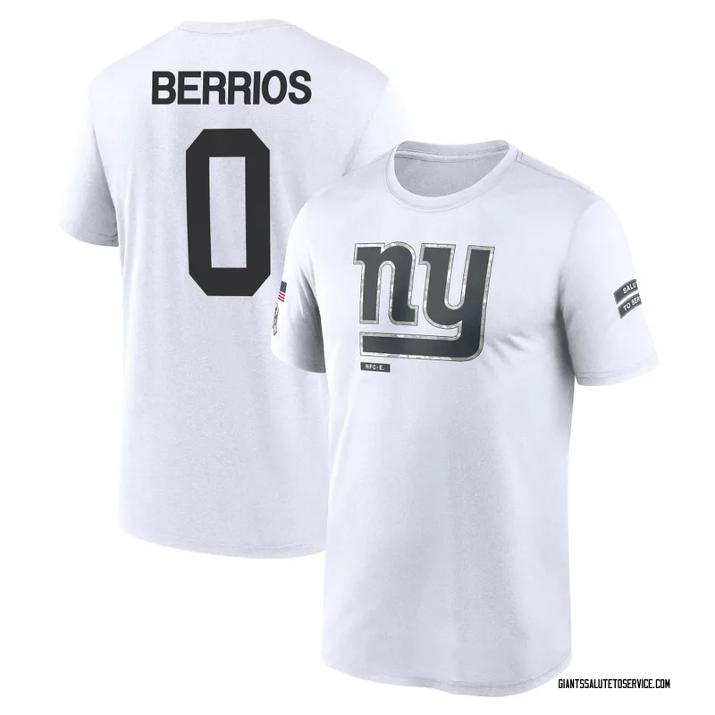 Men's Braxton Berrios New York Giants Legend White 2024 Salute to Service Performance T-Shirt