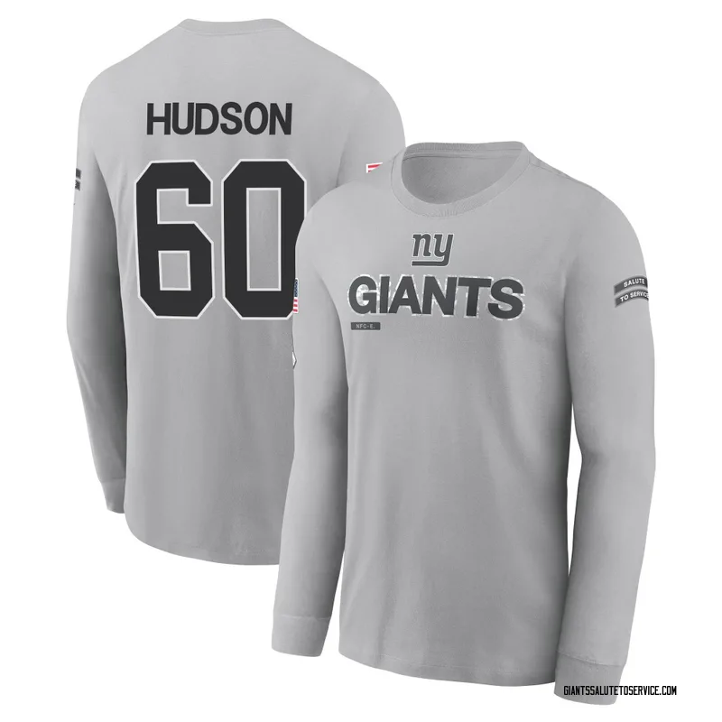 Men's Bryan Hudson New York Giants Gray 2024 Salute to Service Long Sleeve T-Shirt