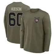 Men's Bryan Hudson New York Giants Olive 2025 Salute to Service Sideline Coaches Long Sleeve T-Shirt