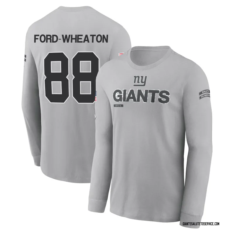 Men's Bryce Ford-Wheaton New York Giants Gray 2024 Salute to Service Long Sleeve T-Shirt