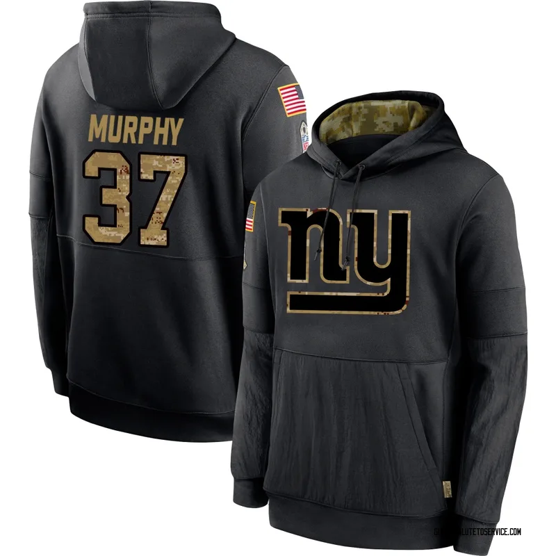 Men's Caleb Murphy New York Giants Black 2020 Salute to Service Sideline Performance Pullover Hoodie