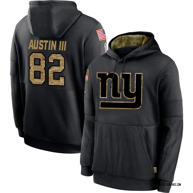 Men's Calvin Austin III New York Giants Black 2020 Salute to Service Sideline Performance Pullover Hoodie