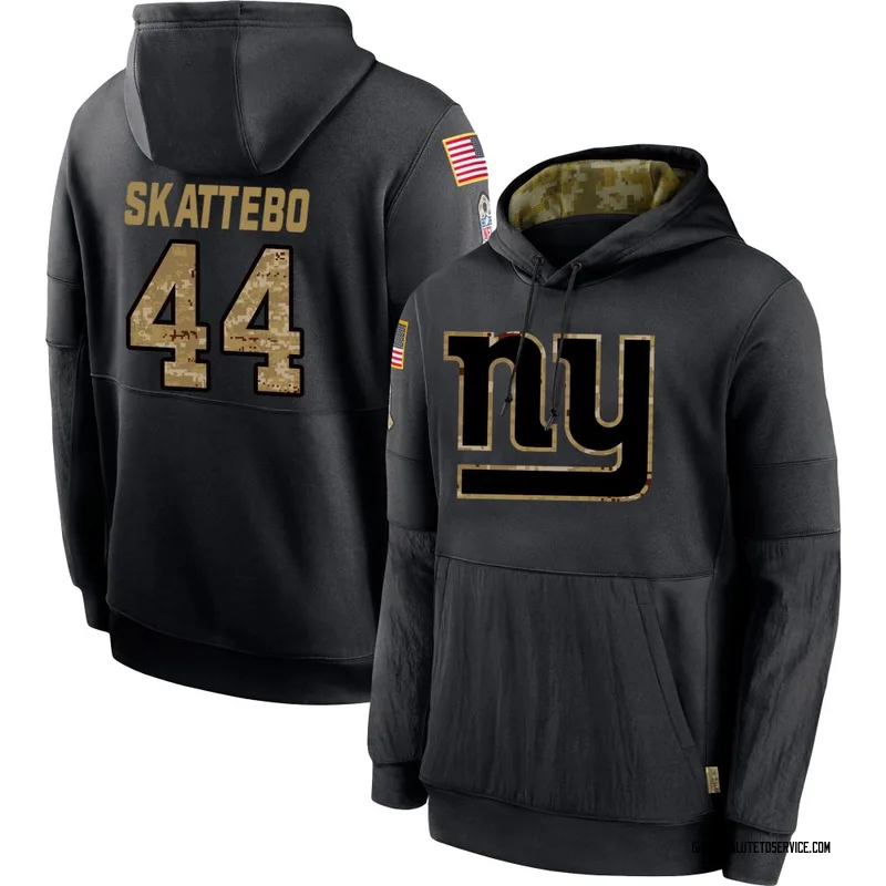 Men's Cam Skattebo New York Giants Black 2020 Salute to Service Sideline Performance Pullover Hoodie