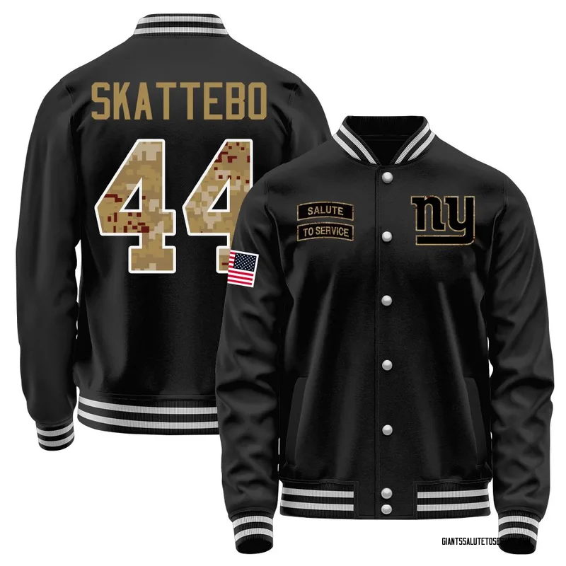 Men's Cam Skattebo New York Giants Black Salute to Service Sideline Performance Jacket