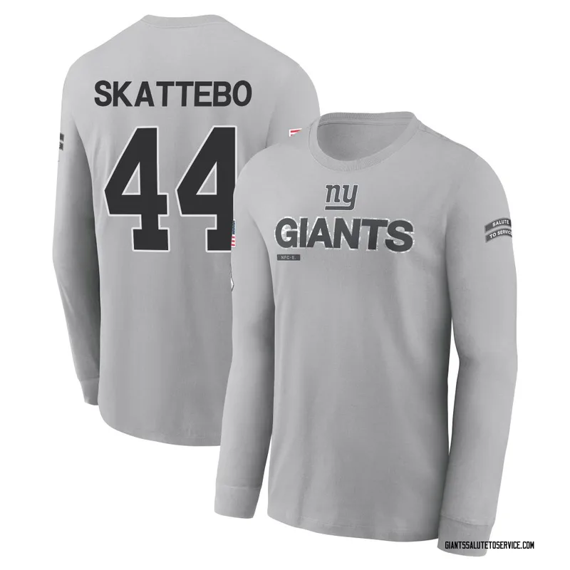 Men's Cam Skattebo New York Giants Gray 2024 Salute to Service Long Sleeve T-Shirt