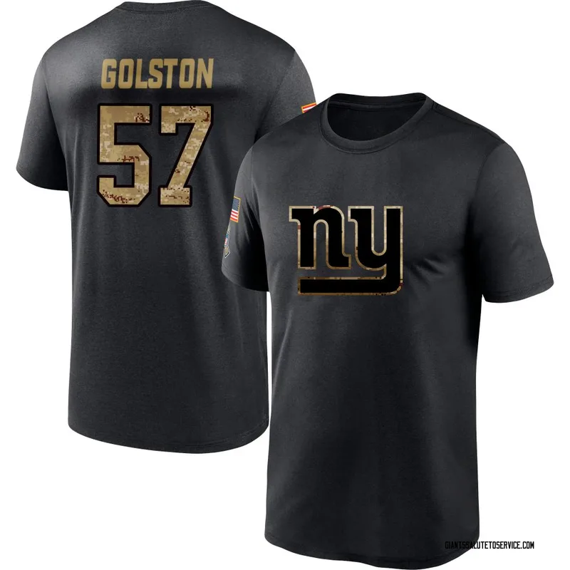 Men's Chauncey Golston New York Giants Black 2020 Salute To Service Performance T-Shirt
