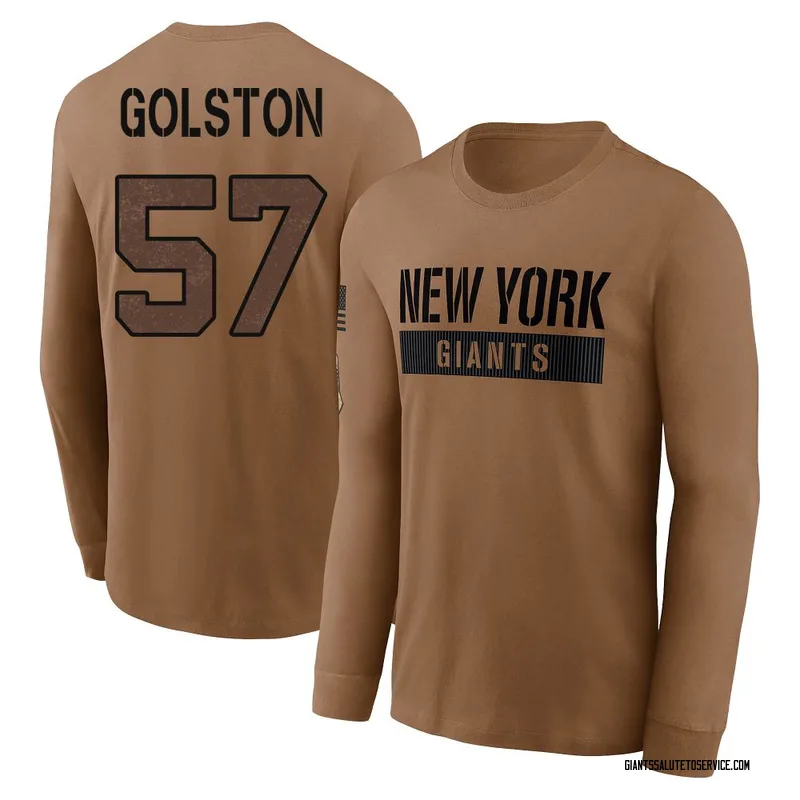 Men's Chauncey Golston New York Giants Brown 2023 Salute To Service Long Sleeve T-Shirt