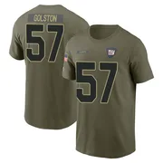 Men's Chauncey Golston New York Giants Olive 2025 Salute to Service Name & Number T-Shirt