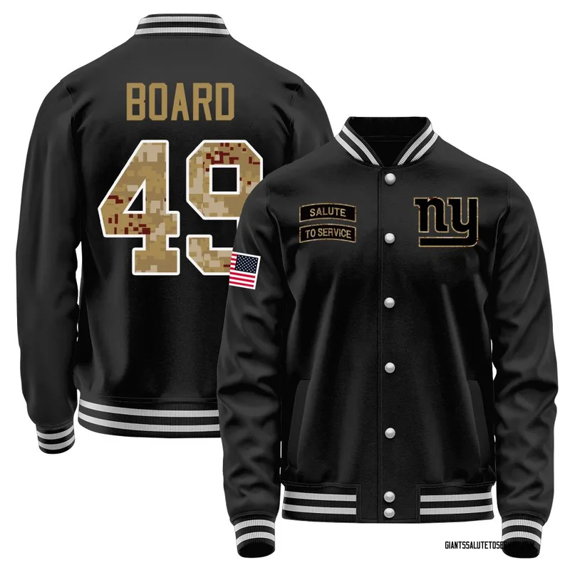 Men's Chris Board New York Giants Black Salute to Service Sideline Performance Jacket