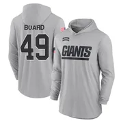 Men's Chris Board New York Giants Gray 2024 Salute to Service Lightweight Performance Long Sleeve Hooded T-Shirt