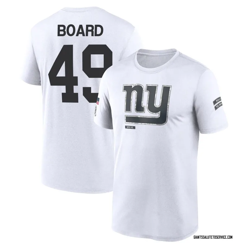 Men's Chris Board New York Giants Legend White 2024 Salute to Service Performance T-Shirt