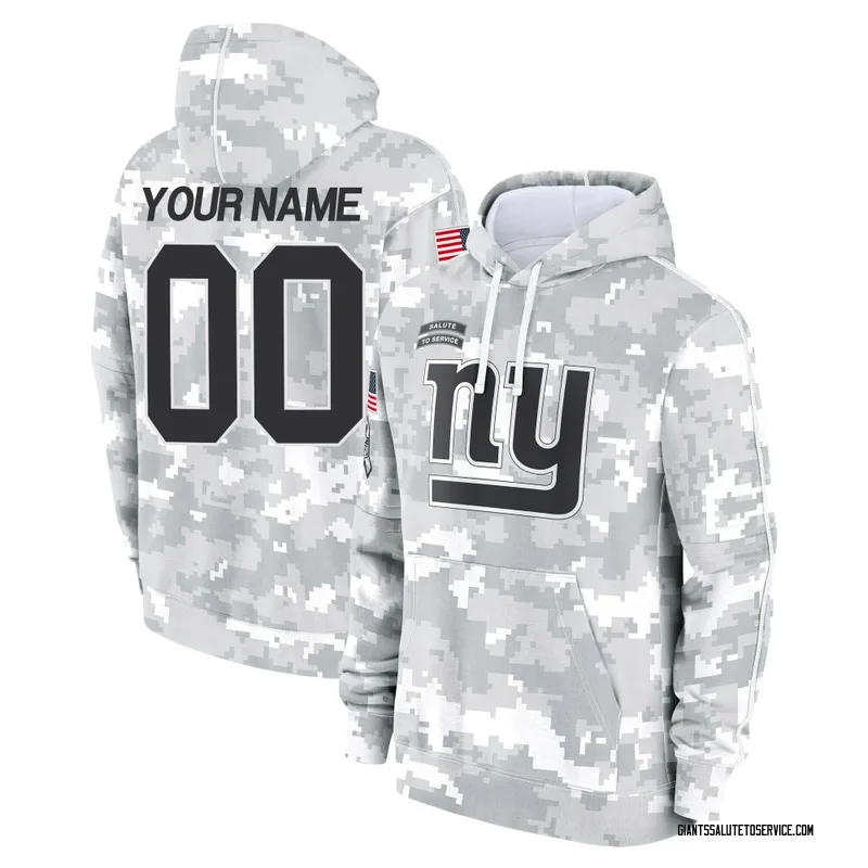 Men's Custom New York Giants Camo Arctic 2024 Salute to Service Club Fleece Pullover Hoodie