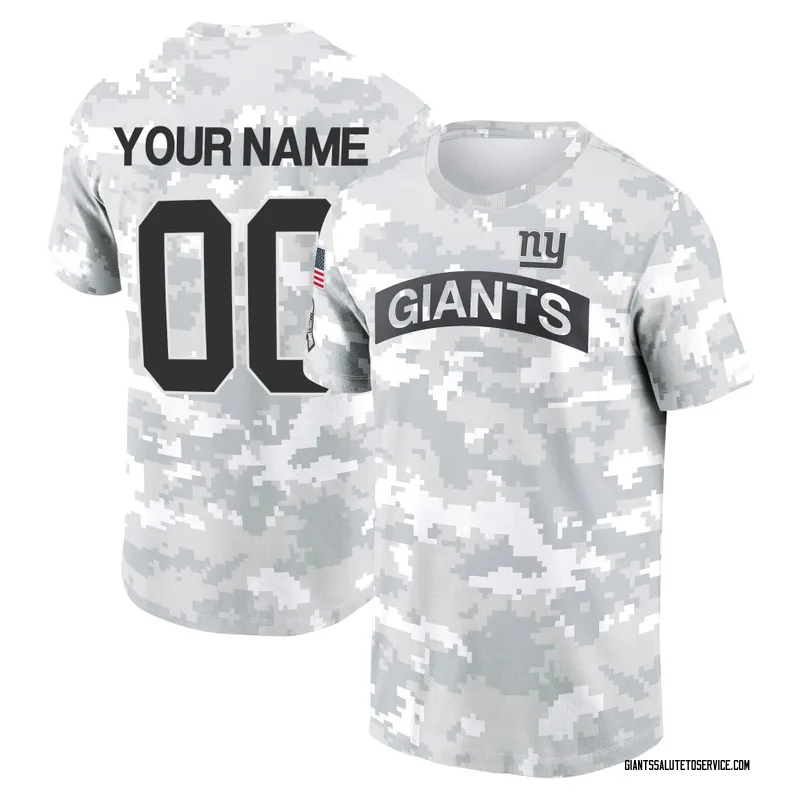Men's Custom New York Giants Camo Arctic 2024 Salute to Service Performance T-Shirt