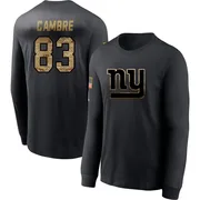 Men's Dalen Cambre New York Giants Black 2020 Salute To Service Sideline Performance Long Sleeve T-Shirt