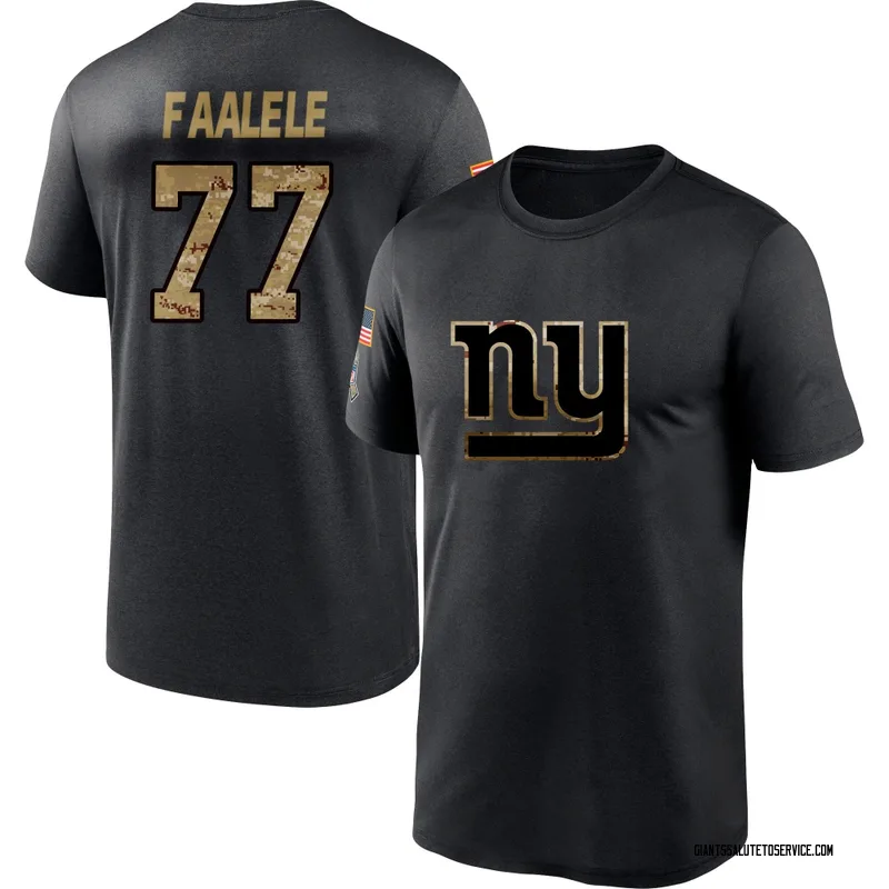 Men's Daniel Faalele New York Giants Black 2020 Salute To Service Performance T-Shirt