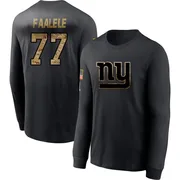 Men's Daniel Faalele New York Giants Black 2020 Salute To Service Sideline Performance Long Sleeve T-Shirt