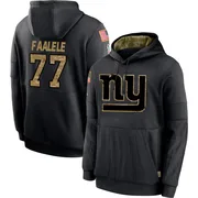 Men's Daniel Faalele New York Giants Black 2020 Salute to Service Sideline Performance Pullover Hoodie