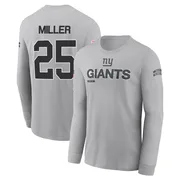 Men's Dante Miller New York Giants Gray 2024 Salute to Service Long Sleeve T-Shirt