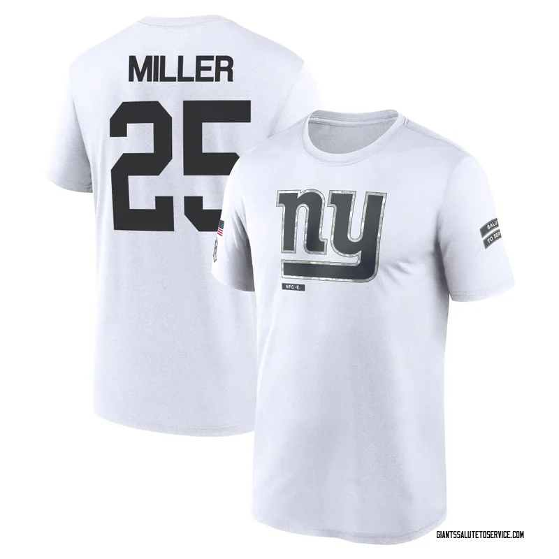 Men's Dante Miller New York Giants Legend White 2024 Salute to Service Performance T-Shirt
