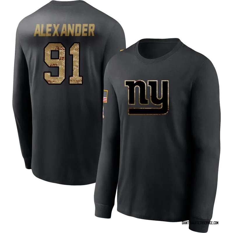 Men's Darius Alexander New York Giants Black 2020 Salute To Service Sideline Performance Long Sleeve T-Shirt