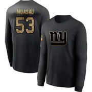 Men's Darius Muasau New York Giants Black 2020 Salute To Service Sideline Performance Long Sleeve T-Shirt