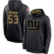 Men's Darius Muasau New York Giants Black 2020 Salute to Service Sideline Performance Pullover Hoodie