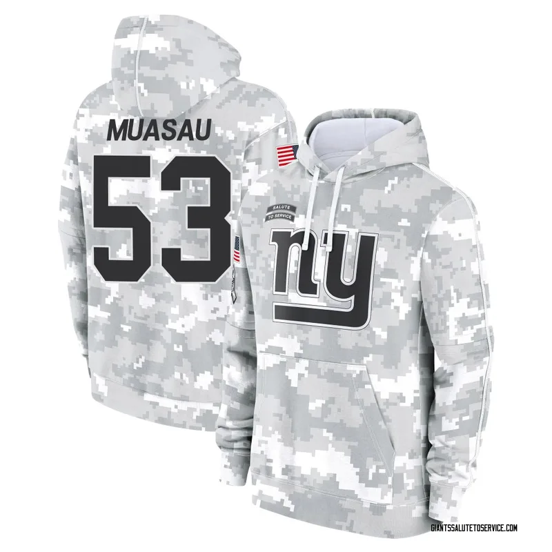 Men's Darius Muasau New York Giants Camo Arctic 2024 Salute to Service Club Fleece Pullover Hoodie