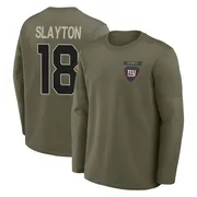 Men's Darius Slayton New York Giants Olive 2025 Salute to Service Sideline Coaches Long Sleeve T-Shirt