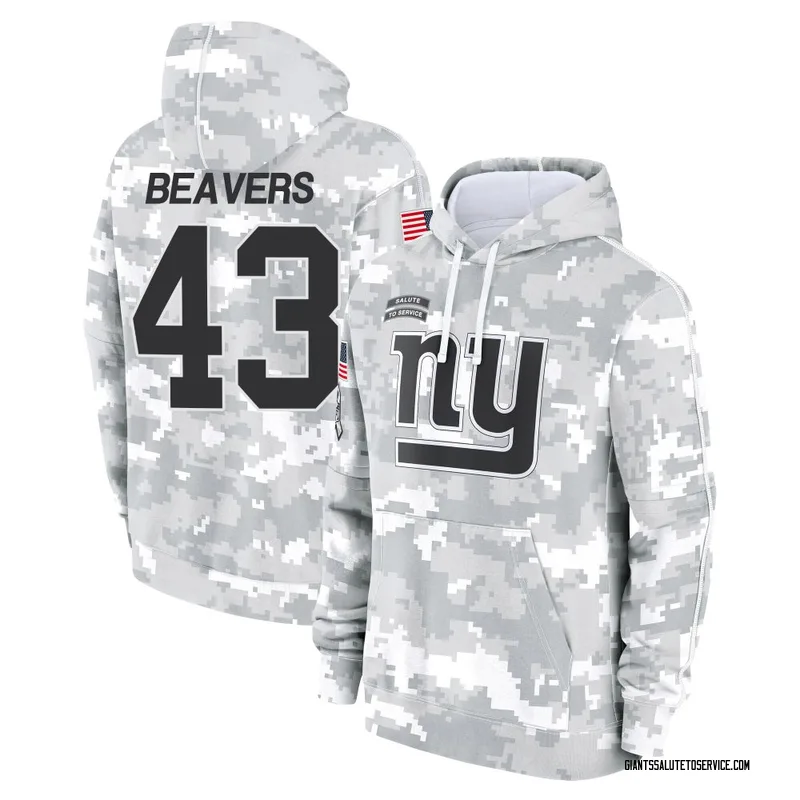 Men's Darrian Beavers New York Giants Camo Arctic 2024 Salute to Service Club Fleece Pullover Hoodie