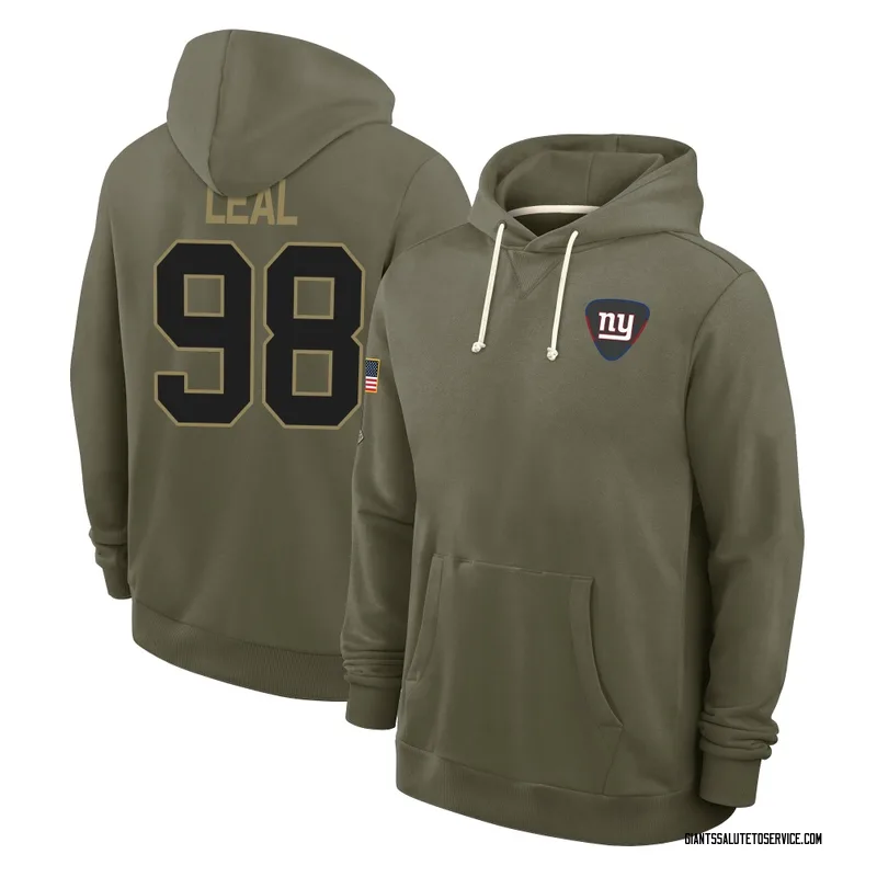 Men's DeMarvin Leal New York Giants Olive 2025 Salute to Service Hoodie
