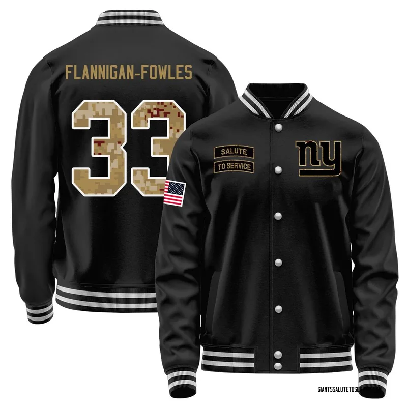 Men's Demetrius Flannigan-Fowles New York Giants Black Salute to Service Sideline Performance Jacket