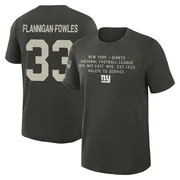 Men's Demetrius Flannigan-Fowles New York Giants Green Dark/ 2025 Salute to Service Sideline Slub T-Shirt