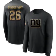 Men's Devin Singletary New York Giants Black 2020 Salute To Service Sideline Performance Long Sleeve T-Shirt