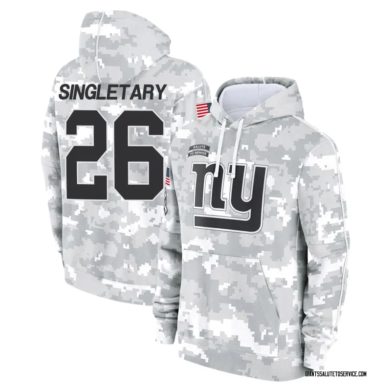 Men's Devin Singletary New York Giants Camo Arctic 2024 Salute to Service Club Fleece Pullover Hoodie
