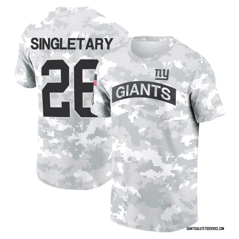 Men's Devin Singletary New York Giants Camo Arctic 2024 Salute to Service Performance T-Shirt