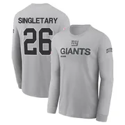 Men's Devin Singletary New York Giants Gray 2024 Salute to Service Long Sleeve T-Shirt