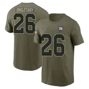 Men's Devin Singletary New York Giants Olive 2025 Salute to Service Name & Number T-Shirt