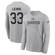 Men's Dion Lewis New York Giants Gray 2024 Salute to Service Long Sleeve T-Shirt