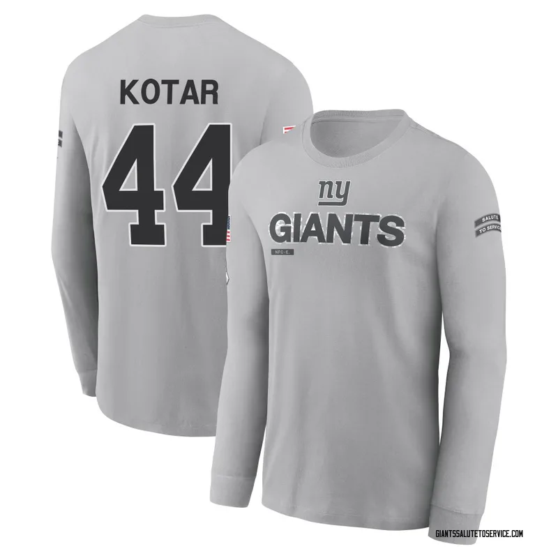 Men's Doug Kotar New York Giants Gray 2024 Salute to Service Long Sleeve T-Shirt