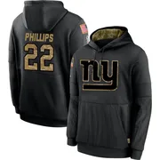 Men's Dru Phillips New York Giants Black 2020 Salute to Service Sideline Performance Pullover Hoodie